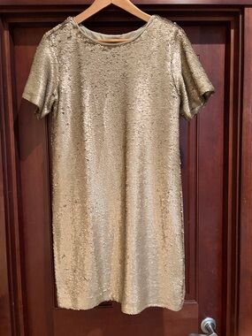 Kenneth Cole Matte sequin dress size M  NWT lined sheathe cocktail short sleeve